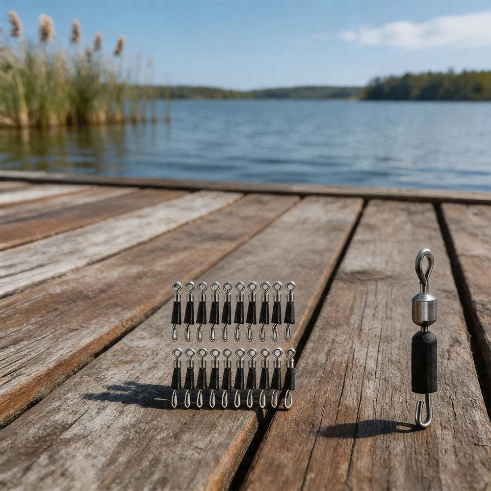 20pcs Swivel Snap Connectors for Carp Feeder Rig (Fishing)