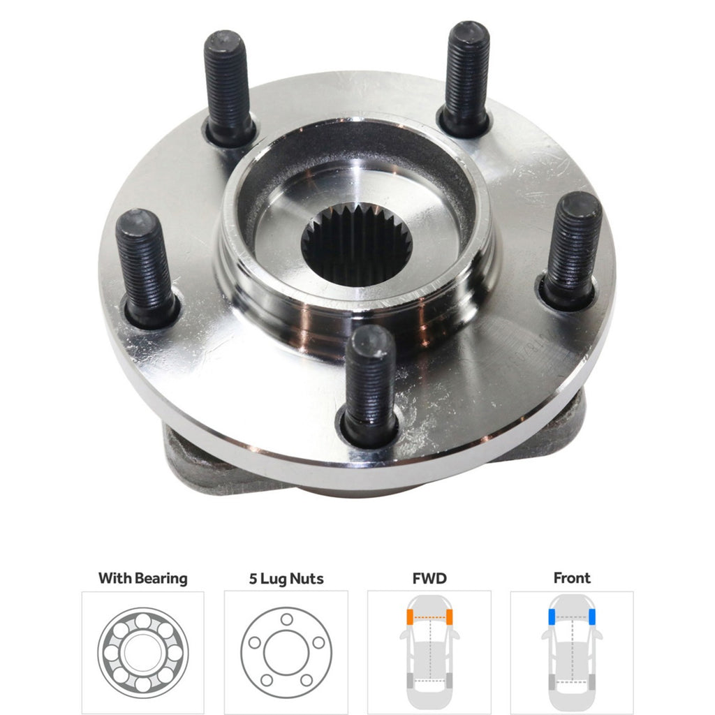 Wheel Hubs for Chrysler Town & Country (2004–2007) Front & Rear