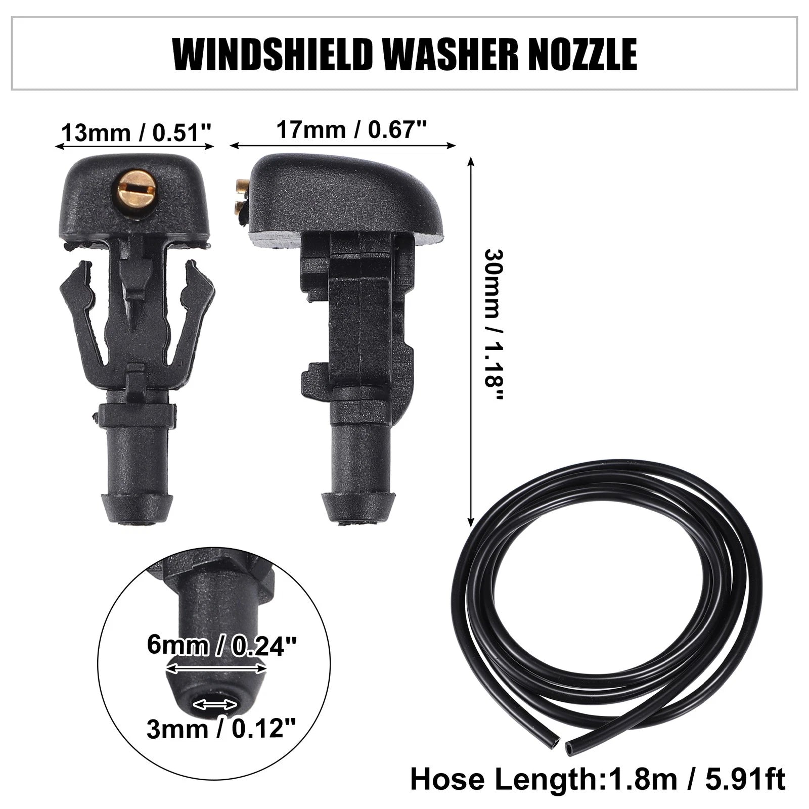 Set of 2 Windshield Washer Nozzles No. 3W7Z17603AA for Ford E-150 (2010–2014)