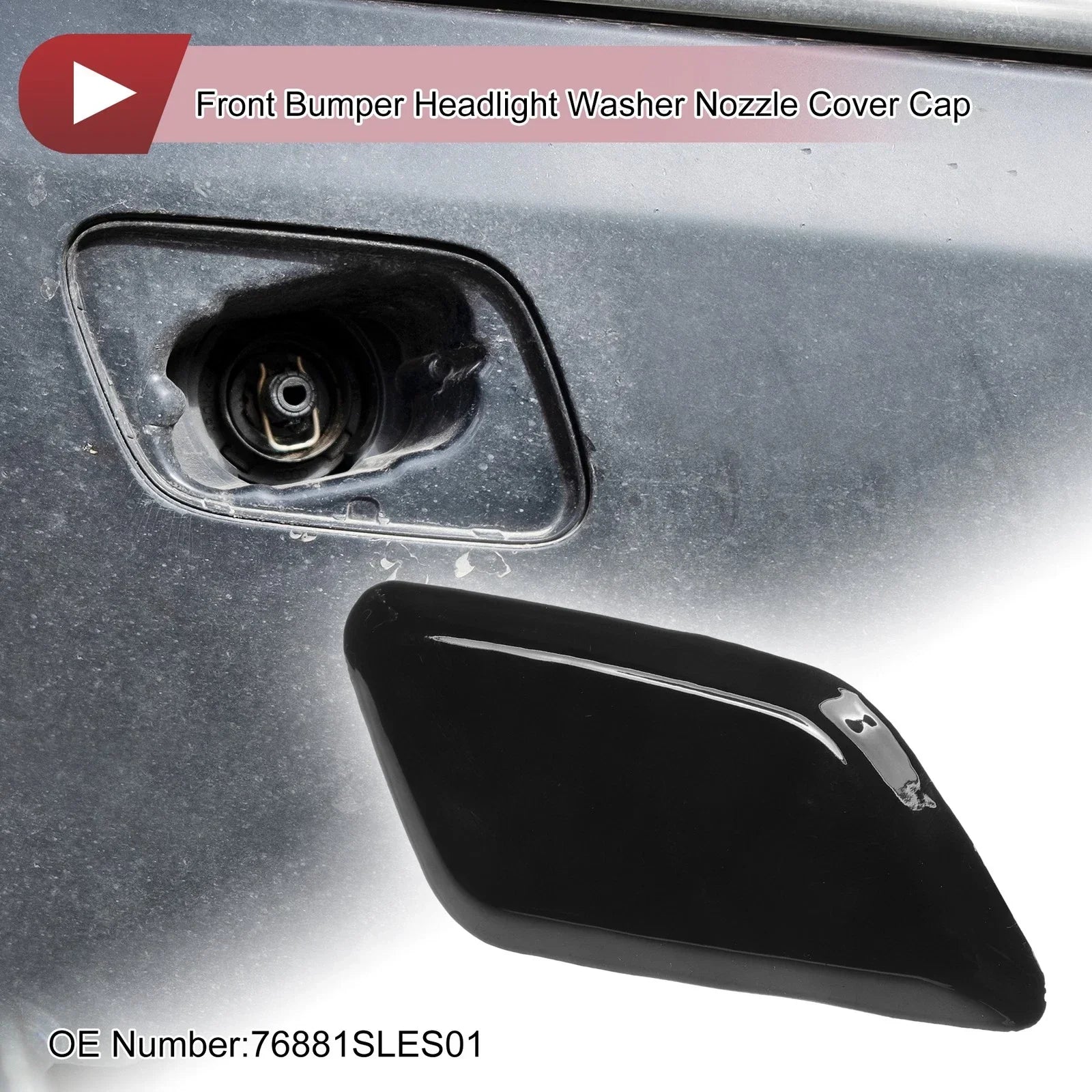 Front Right Washer Nozzle Cover for Honda Odyssey (2009-2014) Black 1 x Cap