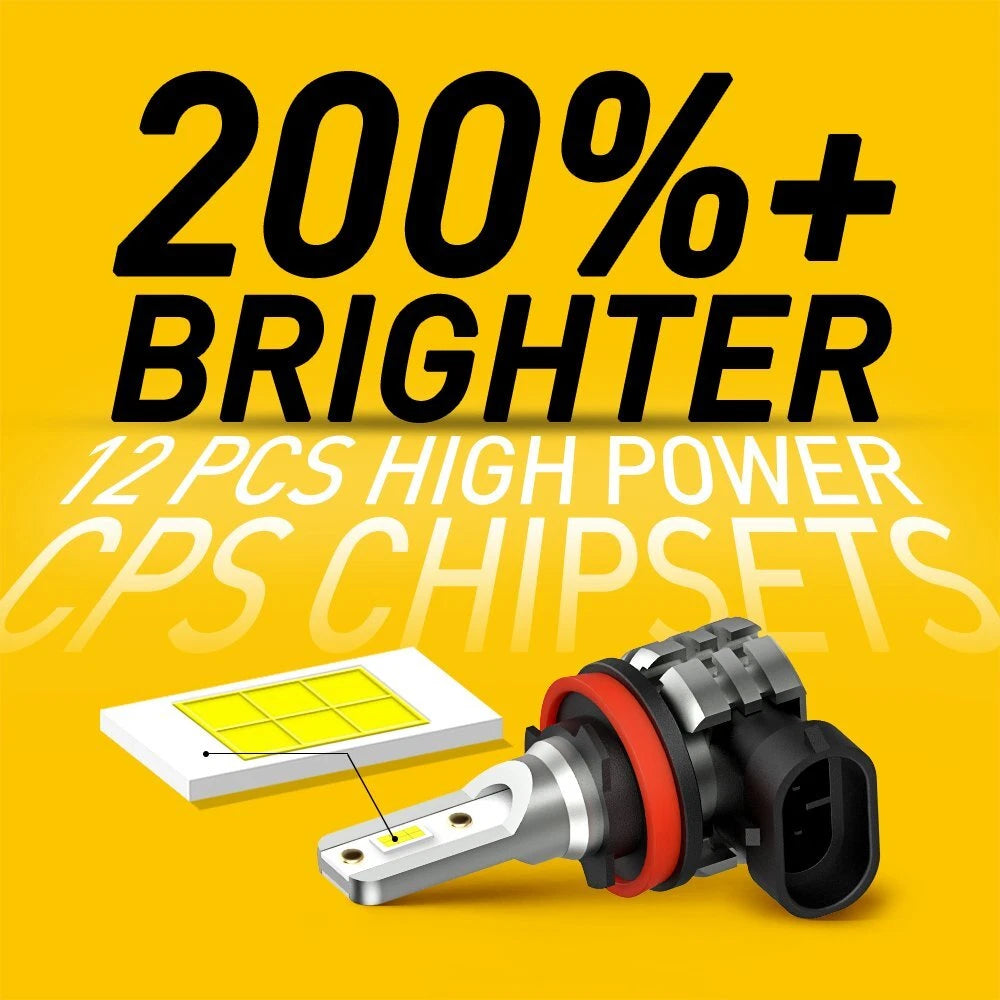 2X H11 LED Fog Light Bulbs for Various Vehicles (YYYY–YYYY)