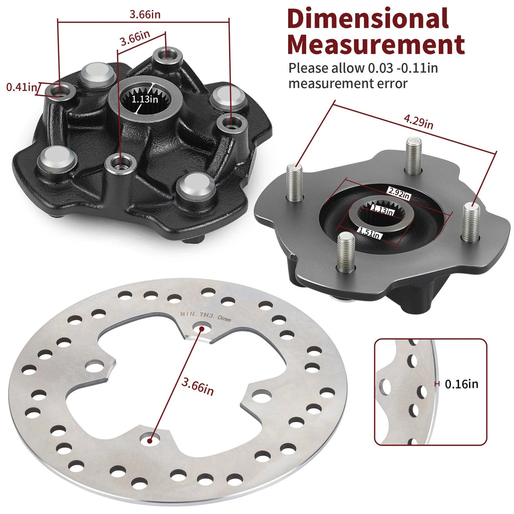 Front Left/Right Wheel Hub Brake Disc for Honda Rancher 420 (2014–2024)