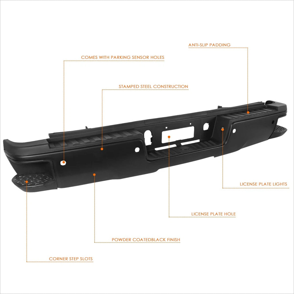 Rear Bumper for Chevrolet Silverado/GMC Sierra 2500/3500HD (2015–2019)