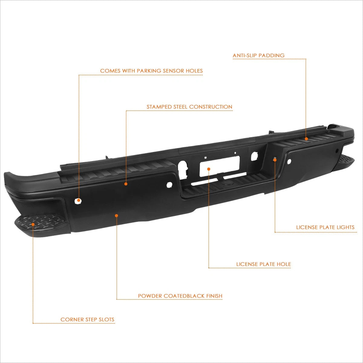 Rear Bumper for Chevrolet Silverado/GMC Sierra 2500/3500HD (2015–2019)