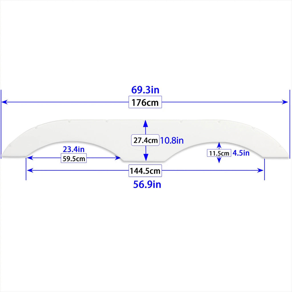 Pair of Tandem Trailer Fender Skirts for RVs Campers Trailers