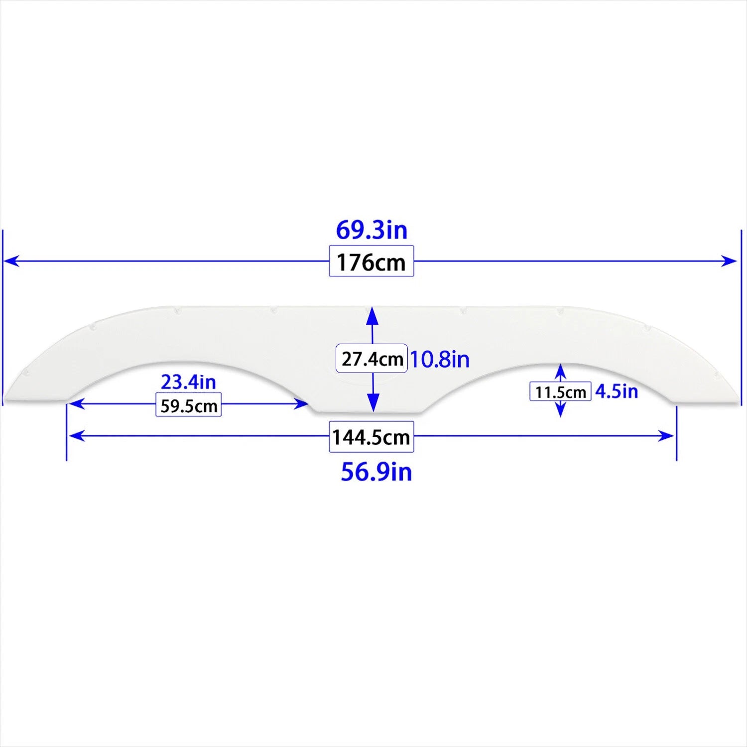 Pair of Tandem Trailer Fender Skirts for RVs Campers Trailers