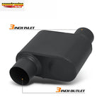 2Pcs 3" Inlet/Outlet Race Performance Chambered Exhaust Muffler for Universal