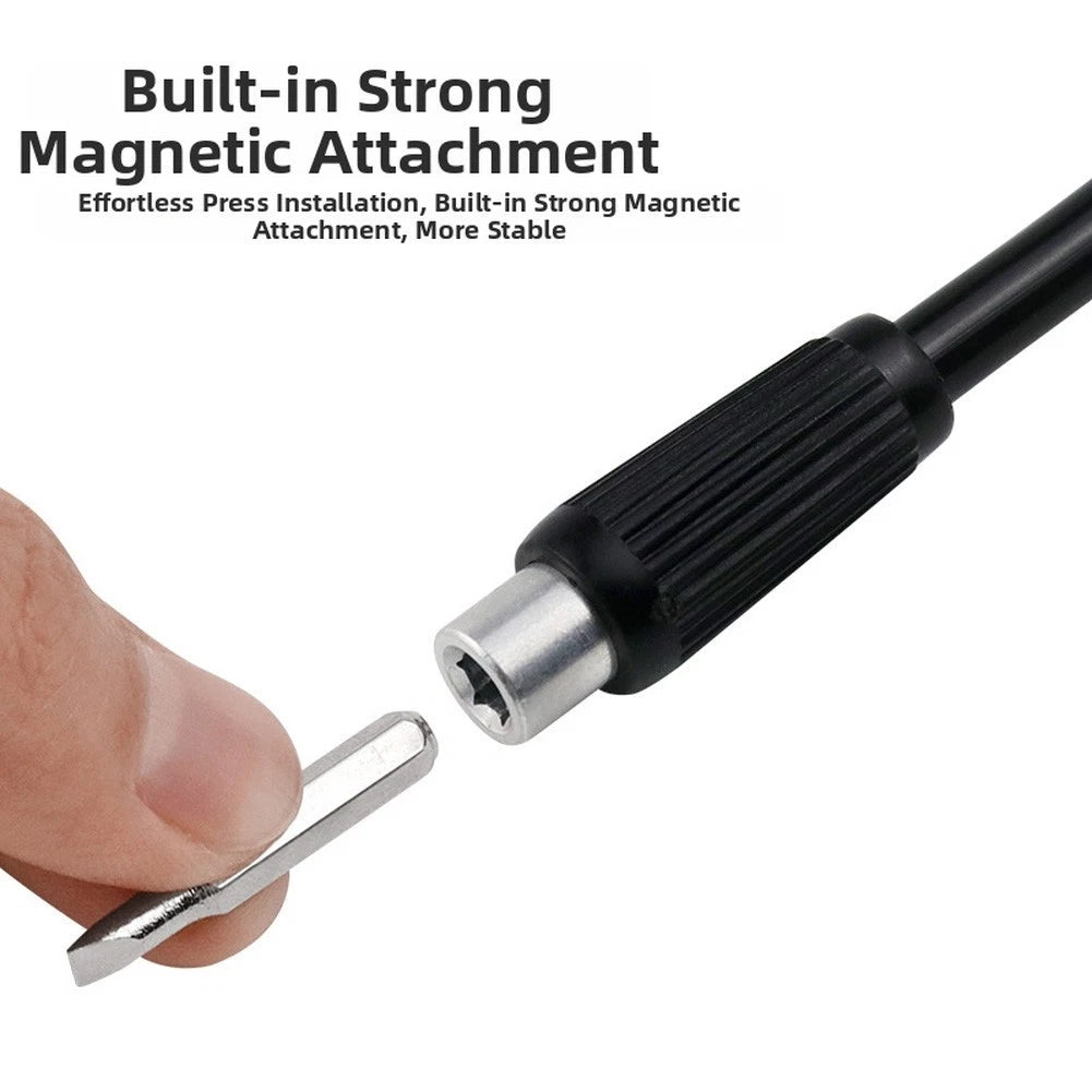 Bi-Directional Flexible Shaft for Standard Screwdriver Bits