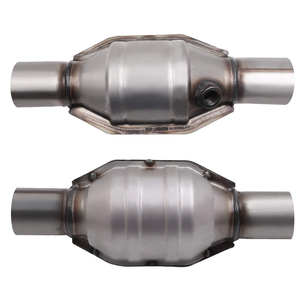 2X 2.25" Inlet/Outlet Universal Catalytic Converters Stainless Steel 13" Length