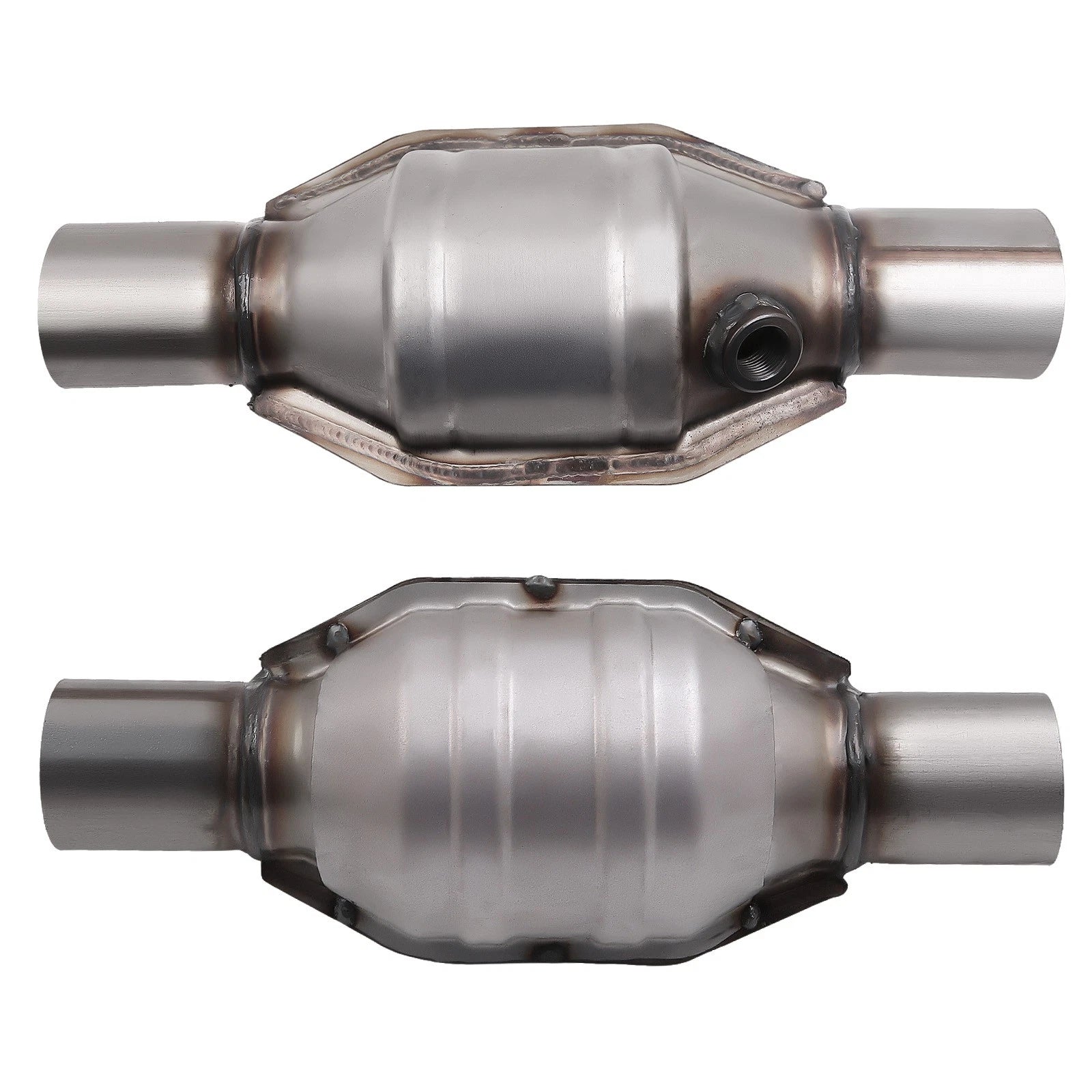 2X 2.25" Inlet/Outlet Universal Catalytic Converters Stainless Steel 13" Length