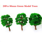 20pcs 8cm Green Model Trees for Train Railroad Landscape Scenery
