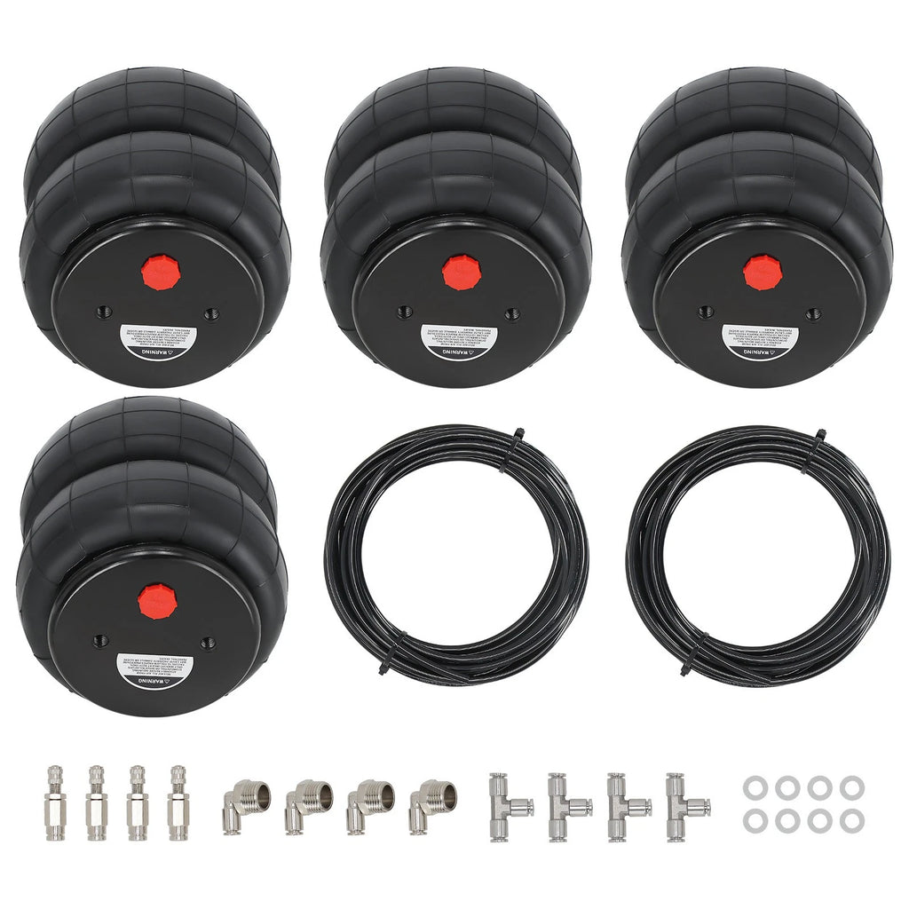 Set of 4 Air Spring Bags for Universal Applications (2600lbs, 1/2" NPT)