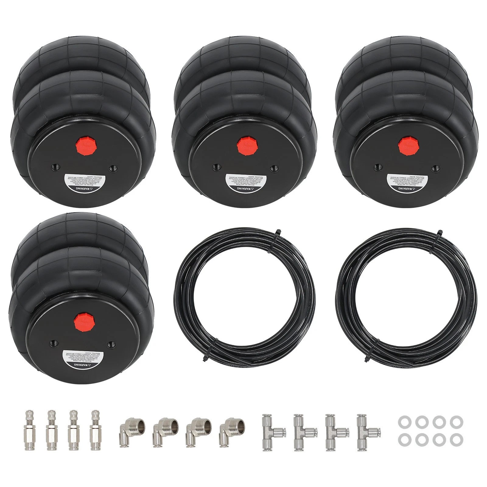 Set of 4 Air Spring Bags for Universal Applications (2600lbs, 1/2" NPT)