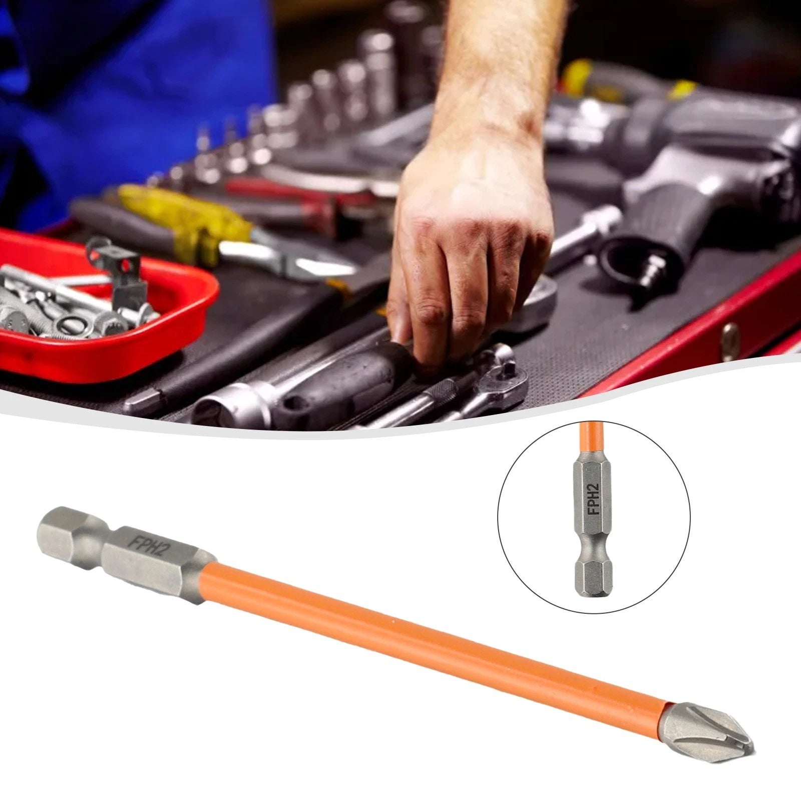 Magnetic Slotted Cross Screwdriver Bit for Electrician FPH2 (65mm, 110mm)