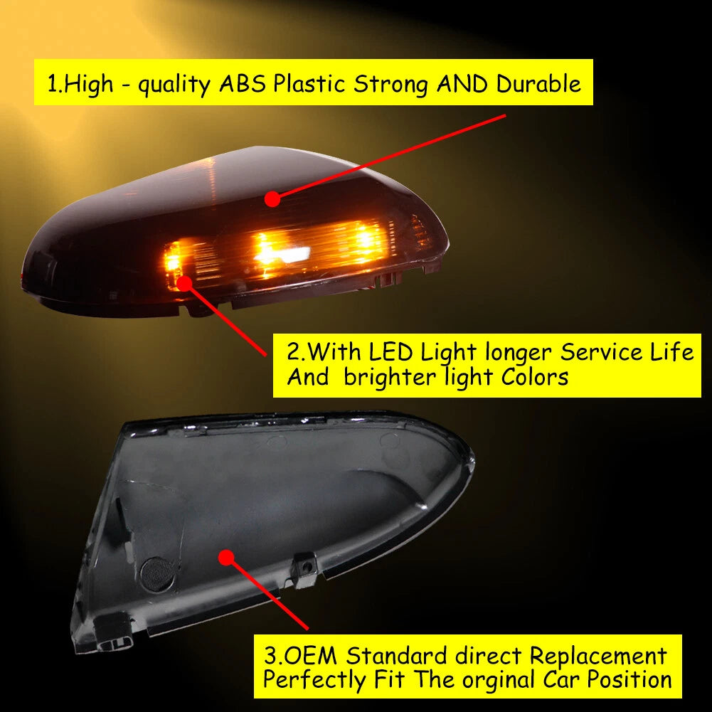 Smoked LED Mirror Turn Signal Lights for Dodge Ram 1500 2009–2014 & 2500 2010–2014