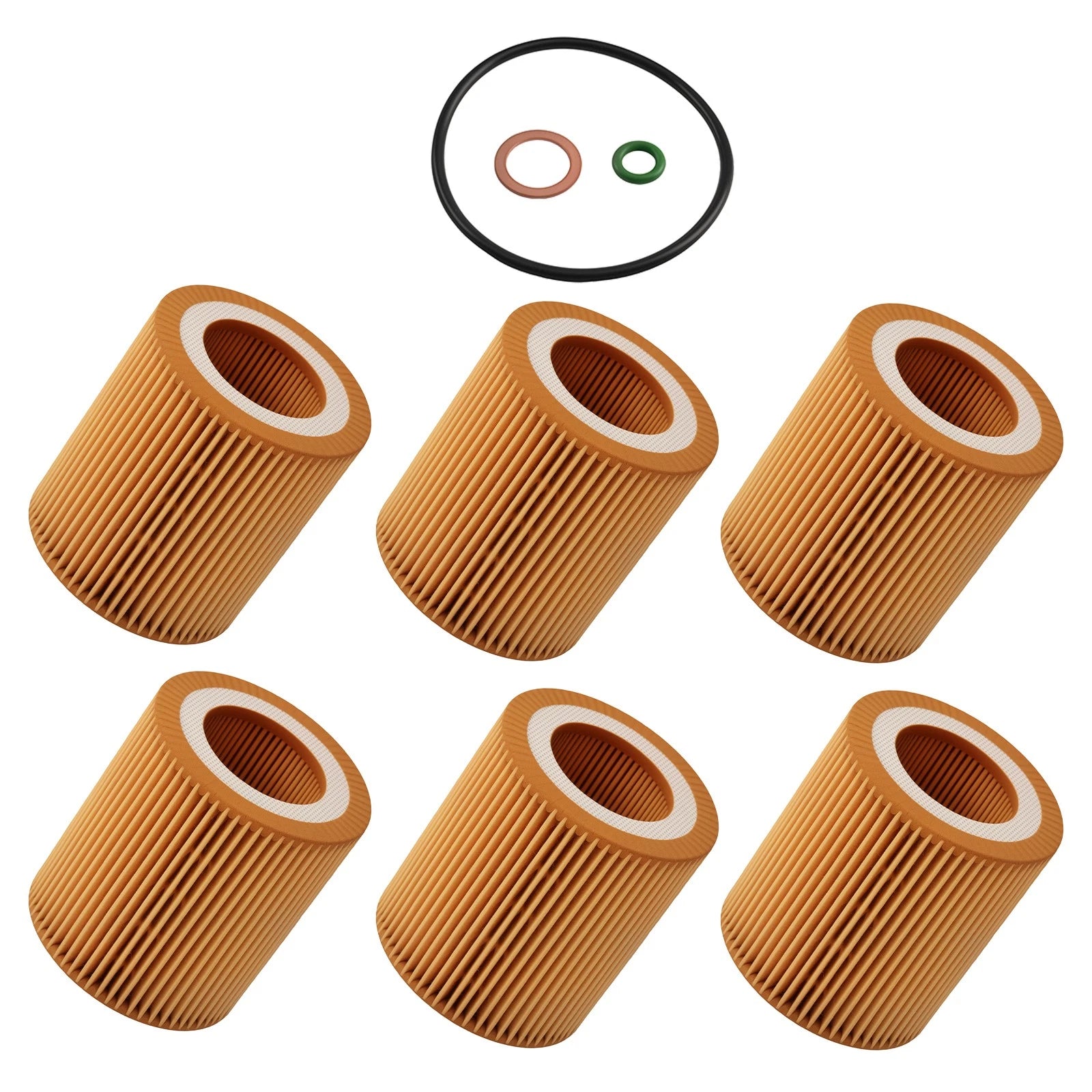 Set of 6 Engine Oil Filters for BMW 328i (2007–2012) 57327