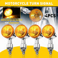 Set of 4 Chrome Amber Turn Signals for Yamaha Kawasaki Honda