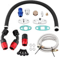Oil Feed Line + 10AN Oil Drain Return Fitting Kit for Turbo T3 T4 T6 GT45 T04E T66