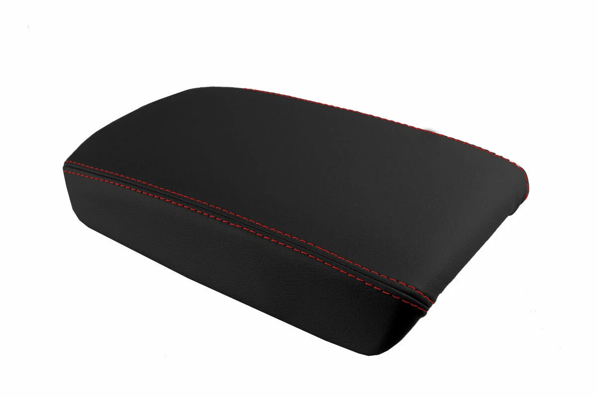 Armrest Cover for Acura TSX (2009–2014) - Leather, Red Stitch