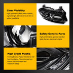 Pair Headlamp Headlights Assembly for Dodge Charger (2015–2023) Black Projector