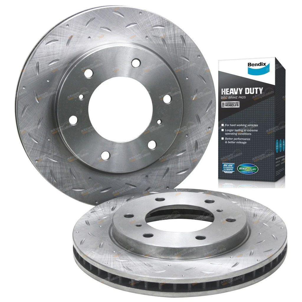 Slotted Dimpled Disc Brake Rotors + Pads for Triton MQ (2007 - 2018)