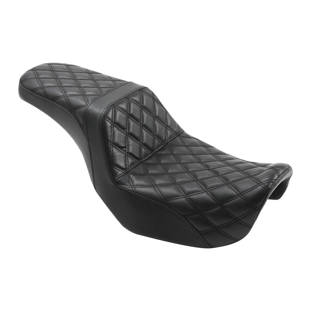 Black Driver Passenger Seat for Harley Dyna Super Glide Street Bob (2006-2017)