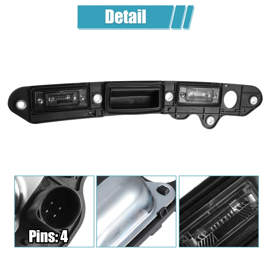 Rear Trunk Handle with Lamp for Volkswagen (1T0827574L, 1T0827574C, 1TD827574A)
