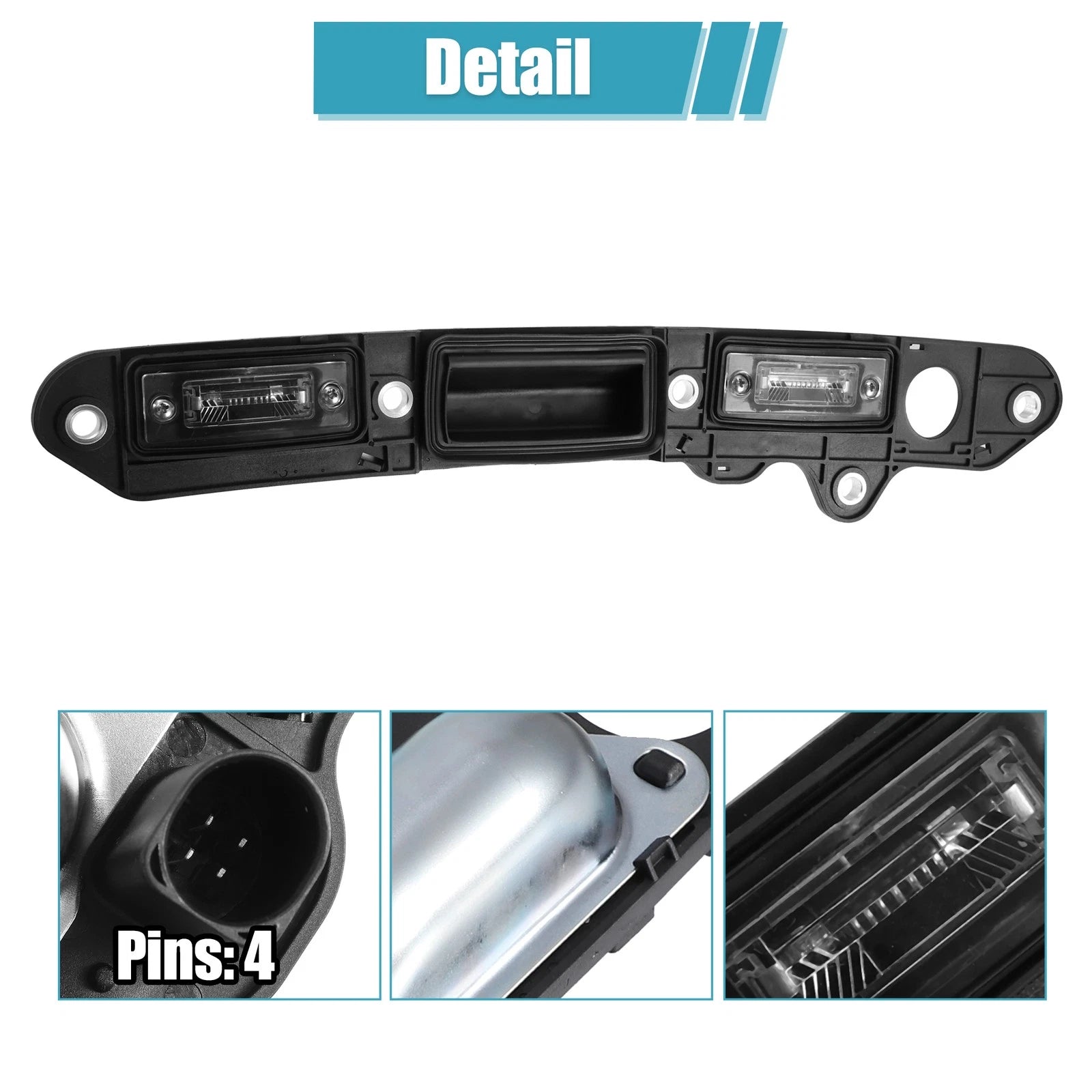Rear Trunk Handle with Lamp for Volkswagen (1T0827574L, 1T0827574C, 1TD827574A)