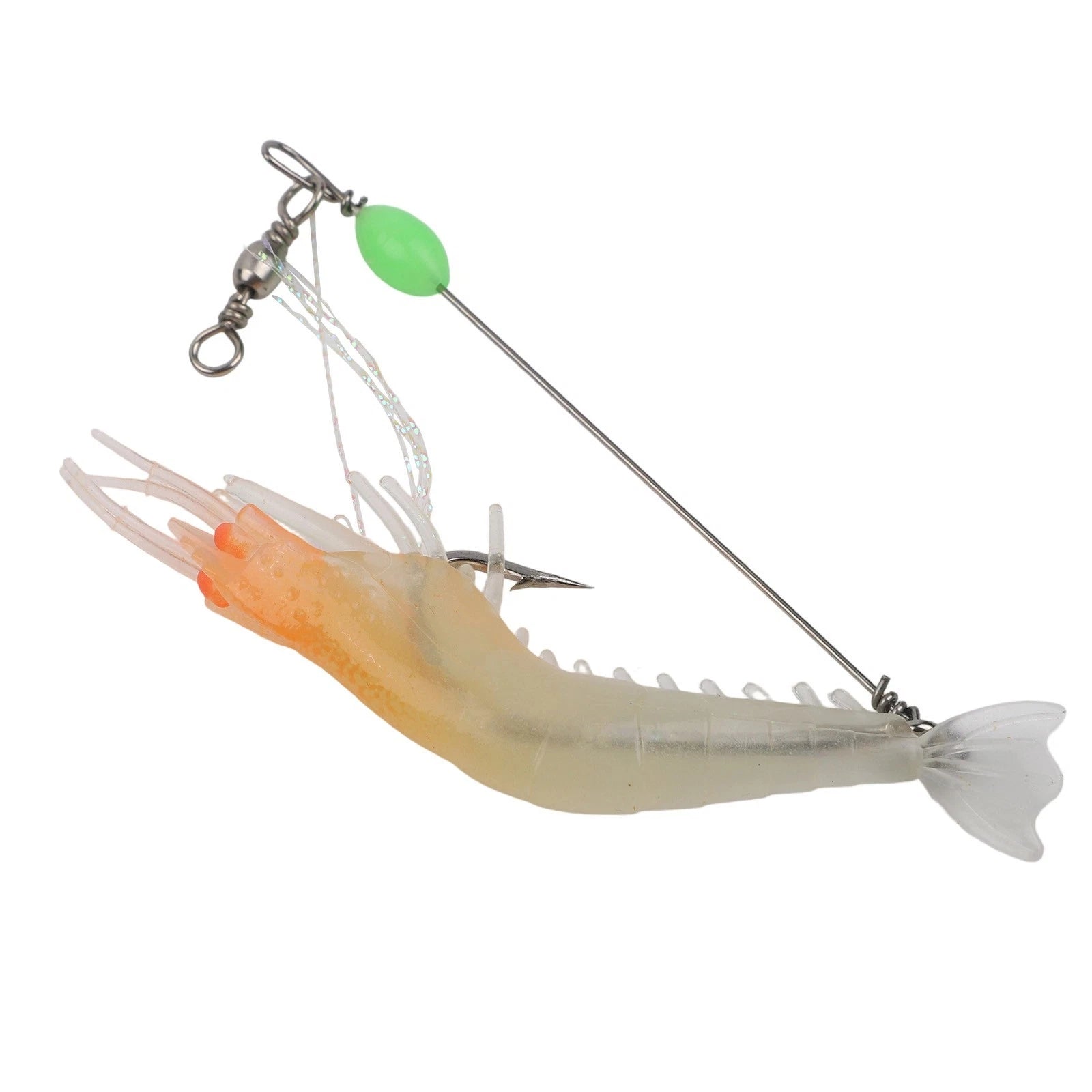Silicone Soft Shrimp Bait with Hook Swivels for Trout Perch Salmon Fishing