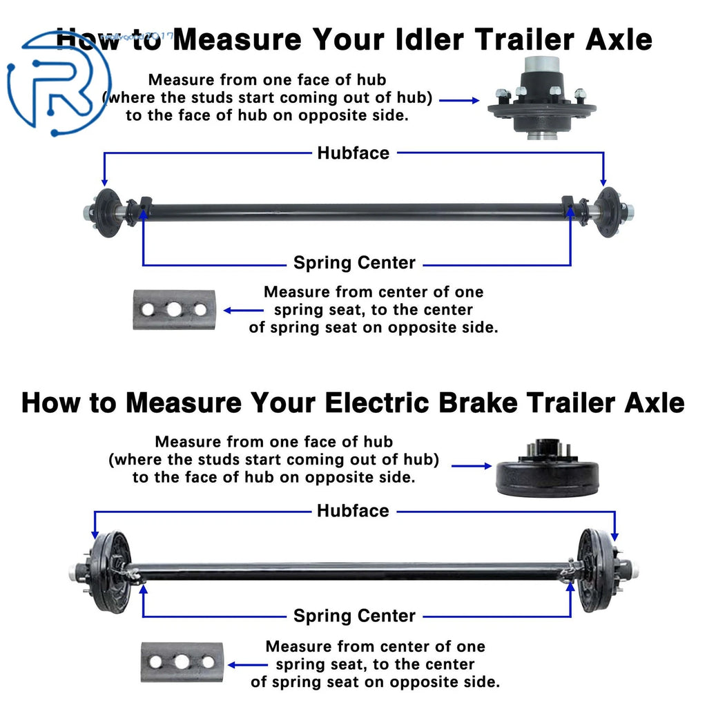 3.5K Electric Brake Trailer Axle 5 Lug for Various Models (61"-95")