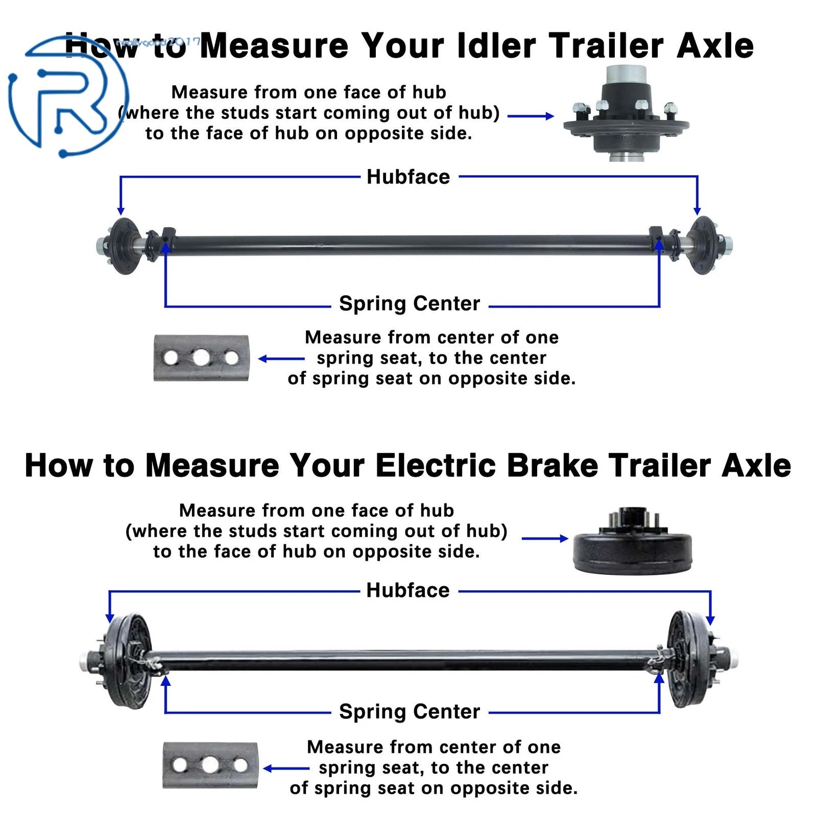 3.5K Electric Brake Trailer Axle 5 Lug for Various Models (61"-95")