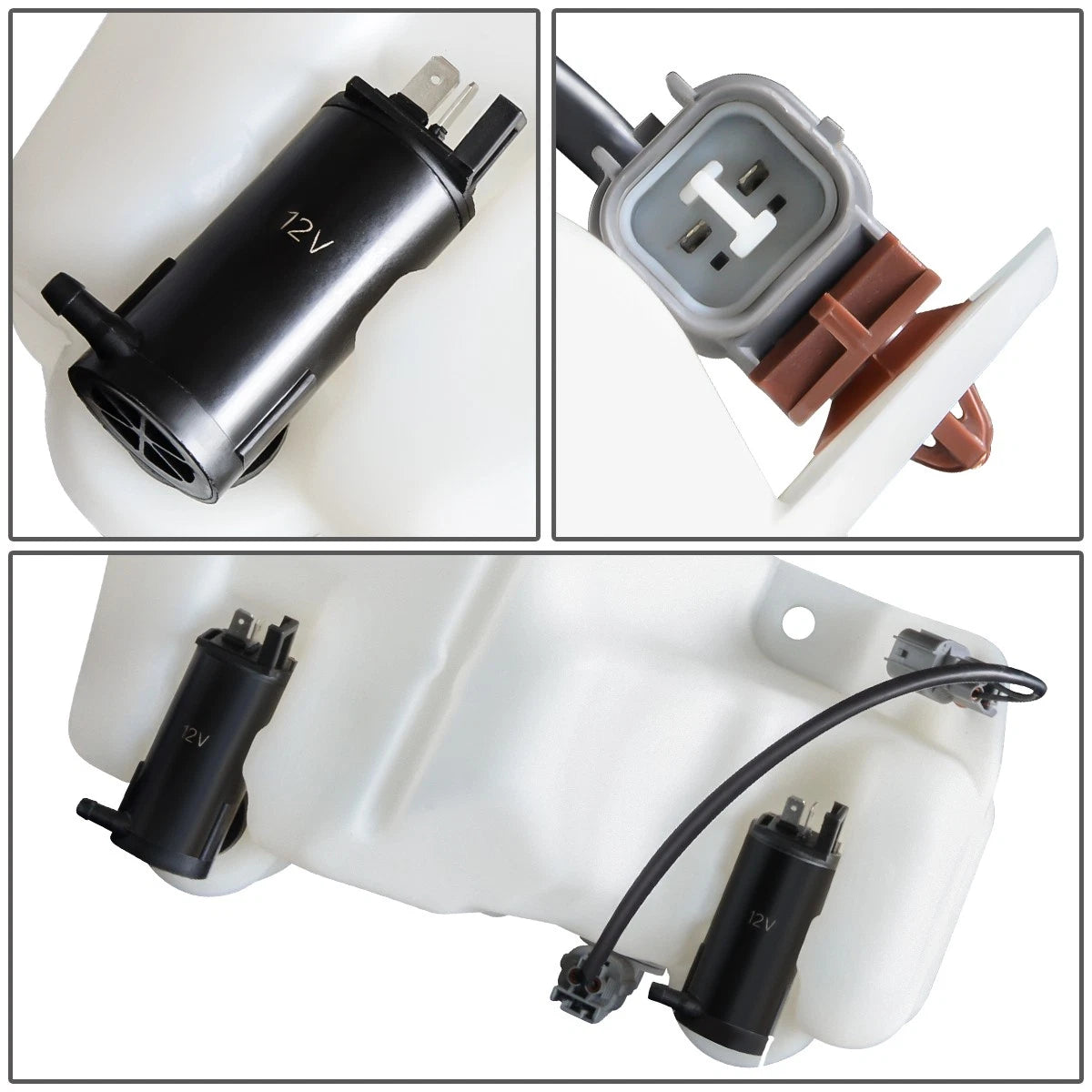 Windshield Washer Fluid Reservoir Tank Bottle w/ Cap & Pump for Acura MDX (2001–2005)
