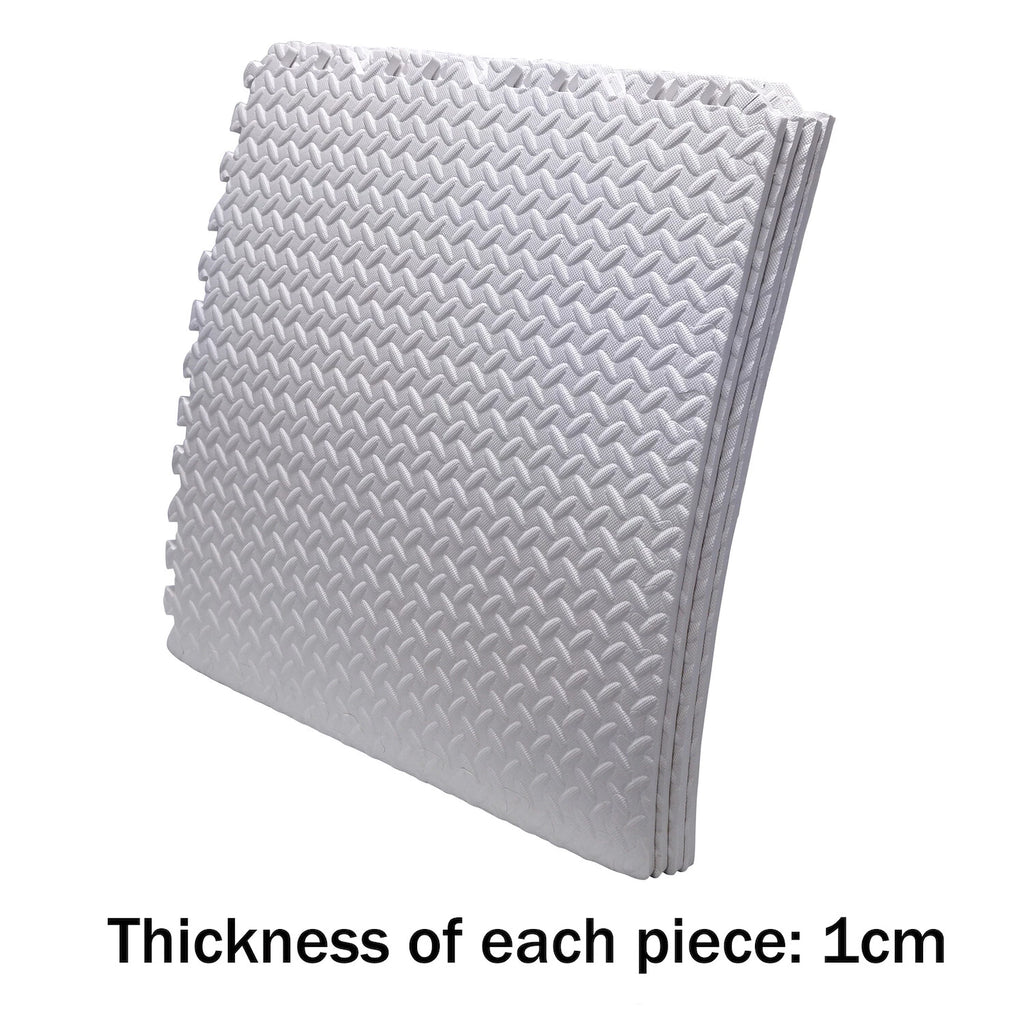 EVA Foam Interlocking Exercise Mat Tiles for Gym Flooring (White)