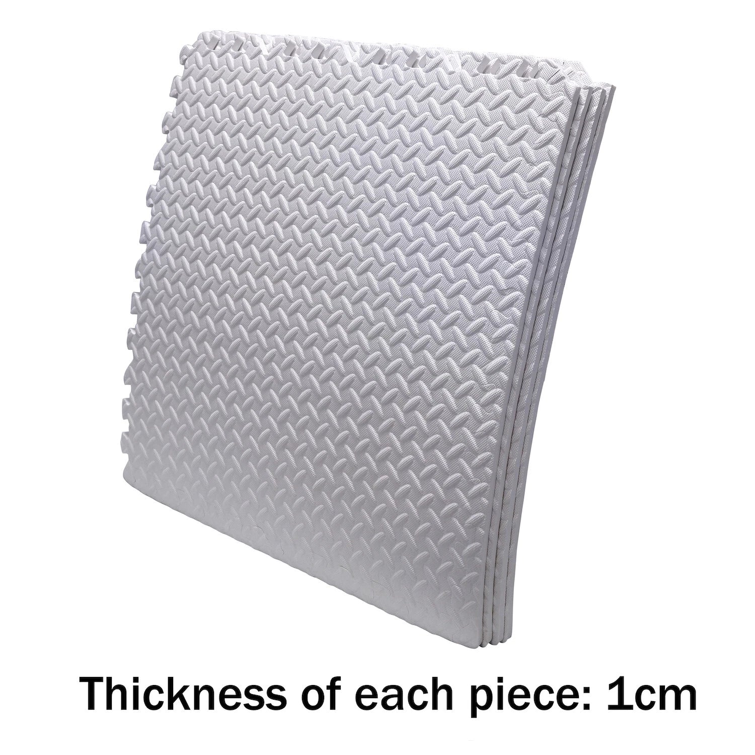 EVA Foam Interlocking Exercise Mat Tiles for Gym Flooring (White)