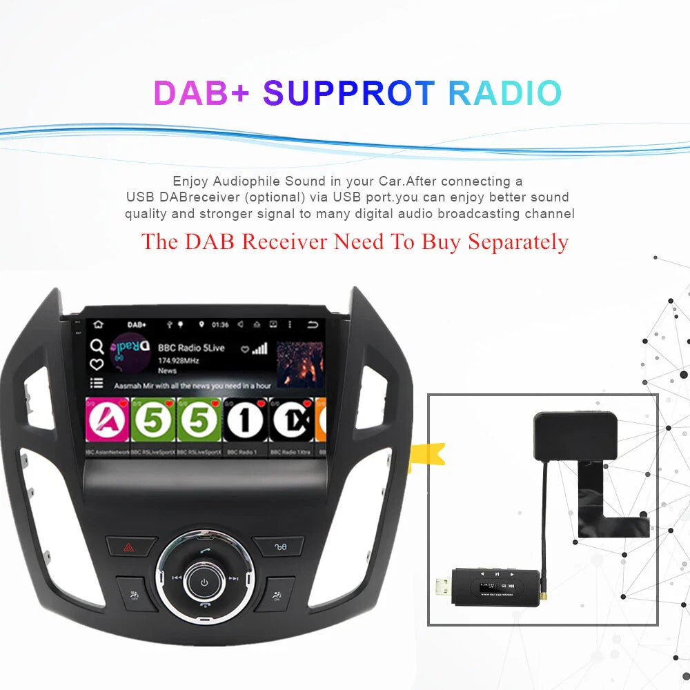 9'' Car Stereo GPS Head Unit for Ford Transit/Tourneo Connect (2014-2018)