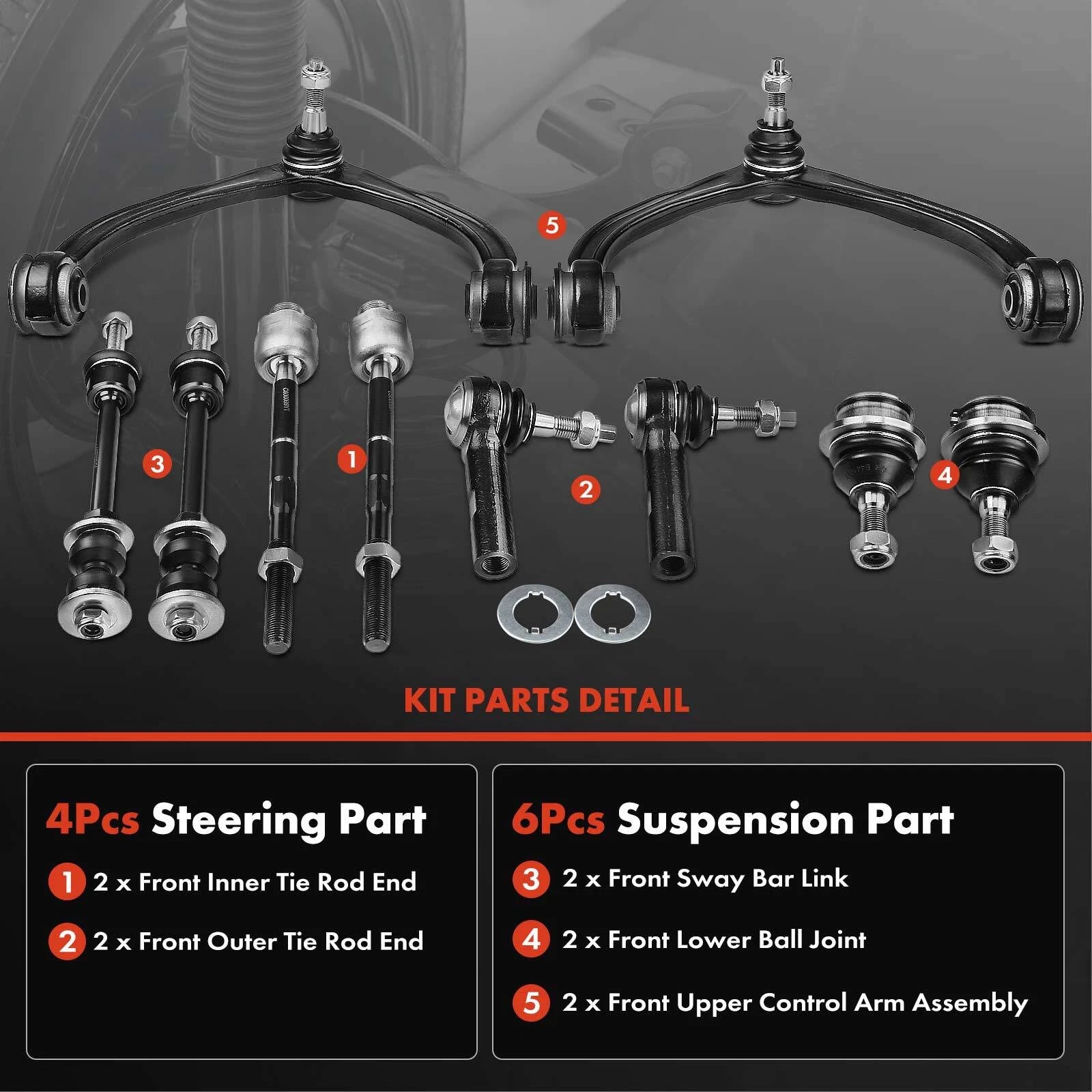 10x Front Control Arm with Ball Joint for Dodge Dakota (2005-2010)