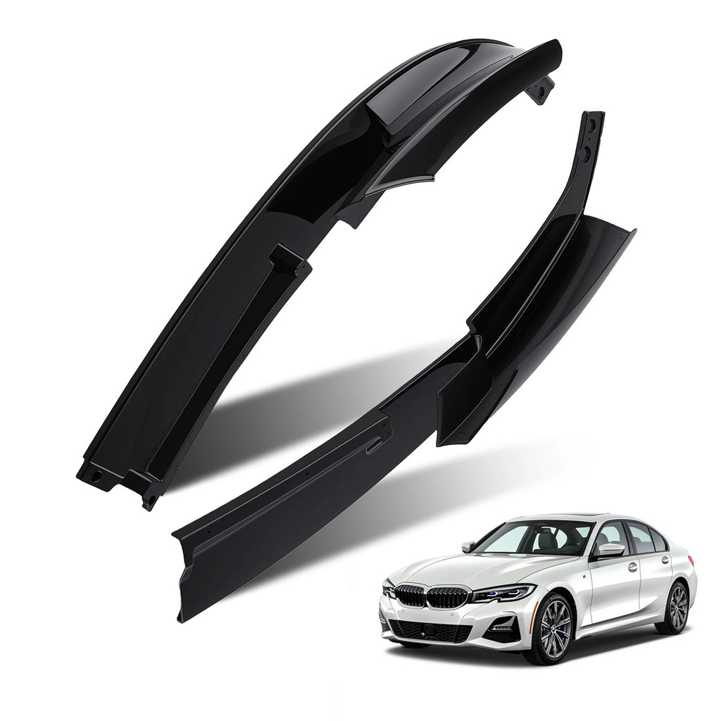 4PC Front Bumper Add On for BMW 3 Series M Sport (2012–2018) Black