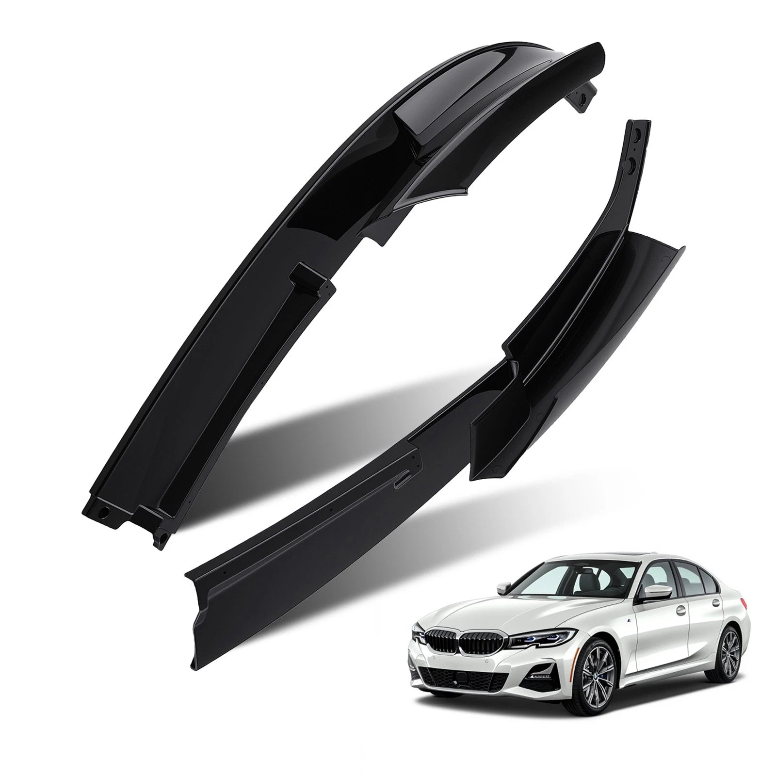 4PC Front Bumper Add On for BMW 3 Series M Sport (2012–2018) Black