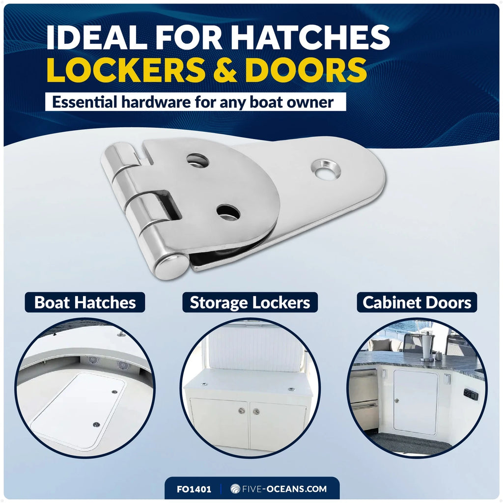 316 Stainless Steel Boat Hatch Hinges (4-1/16" x 1-1/2") - FO1401