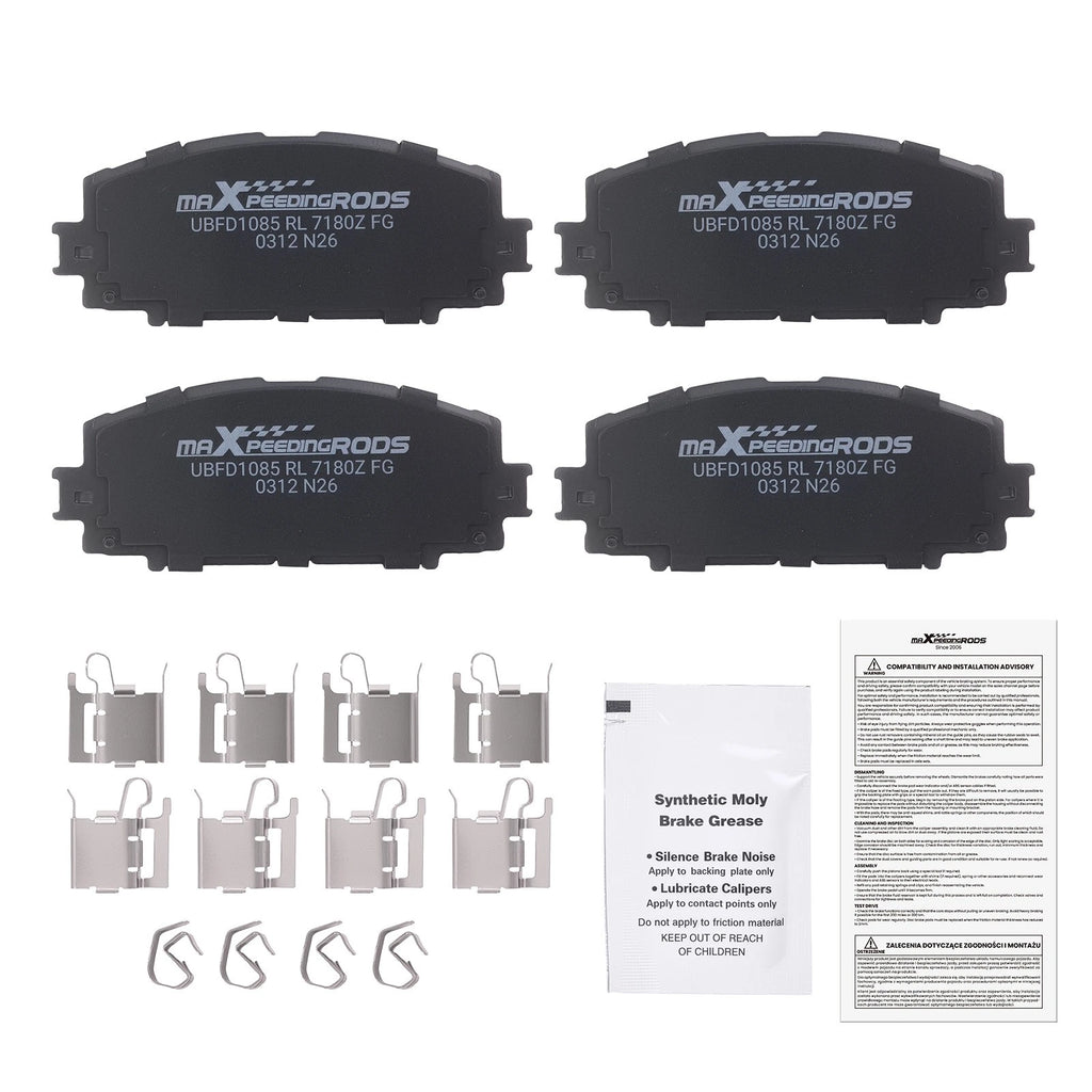 Front Ceramic Brake Pads Kit for Toyota Prius (2010–2022), Yaris (2007–2018), Corolla (2020)