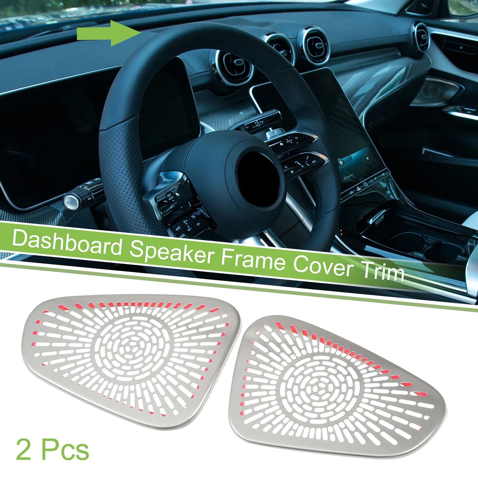2X Dashboard Speaker Frame Cover Trim for Mercedes Benz C-Class 