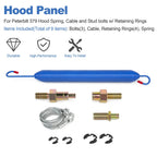 Hood Spring, Cable & Stud Bolts w/ Retaining Rings for Peterbilt 379 (2000–2007)