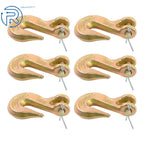 6 Pack Clevis Slip Hook 5/16" with Latch, G70 Steel, 18800lbs Breaking Strength