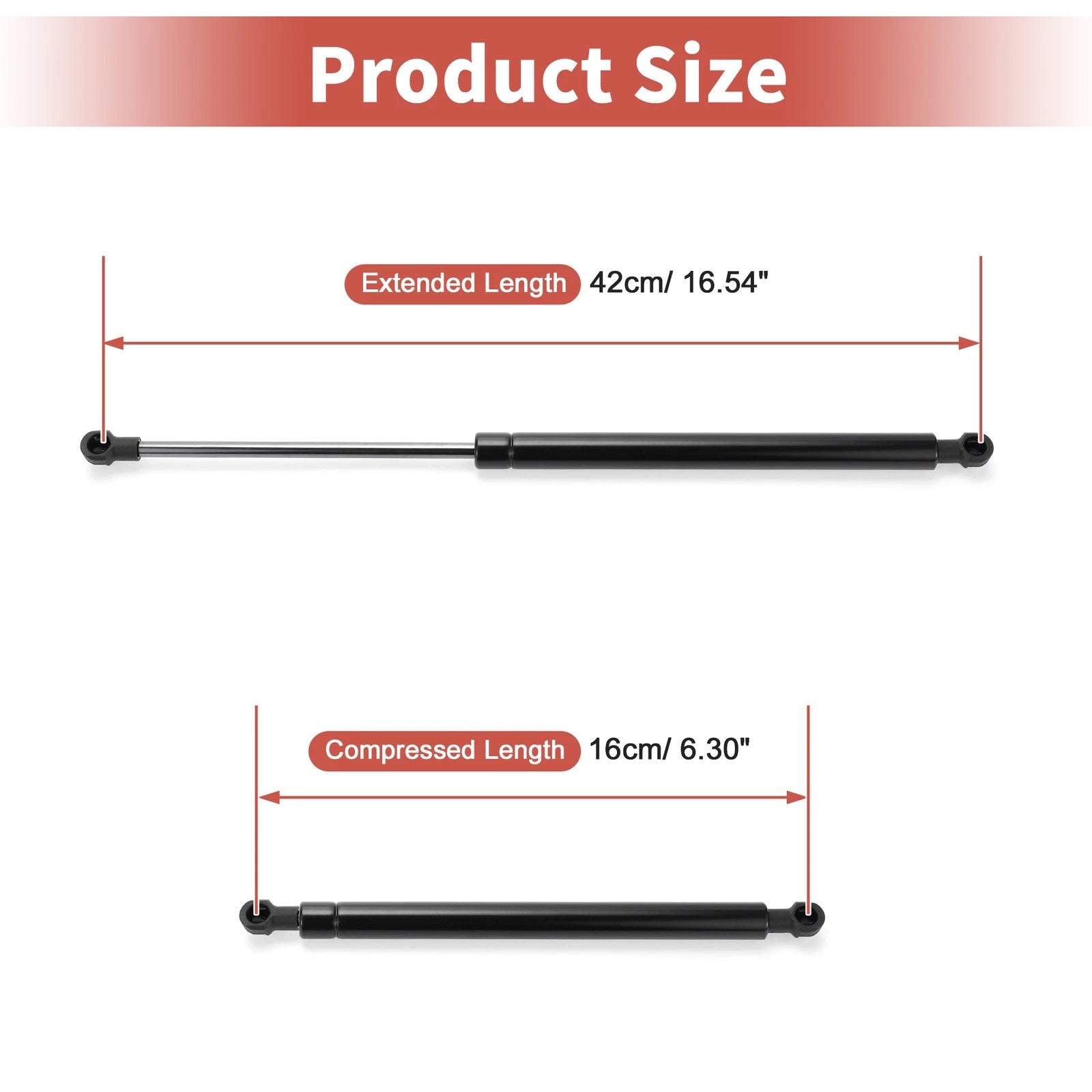 2X Rear Hatch Lift Supports for Toyota Yaris (2012–2017) - Gas Spring