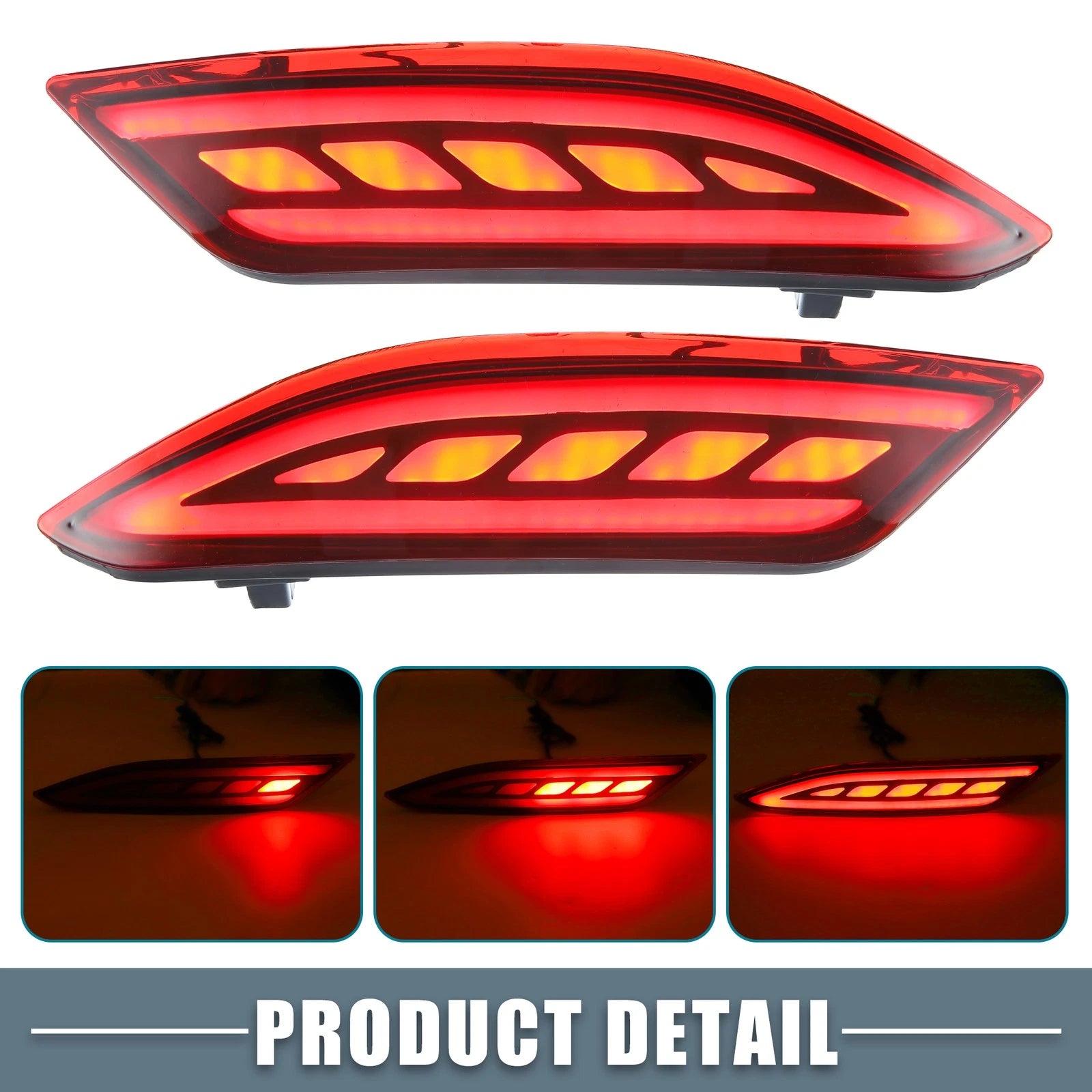2X Rear Bumper Reflector LED Brake Turn Signal Light 33505T7SA01 for Honda HR-V (2016–2021)