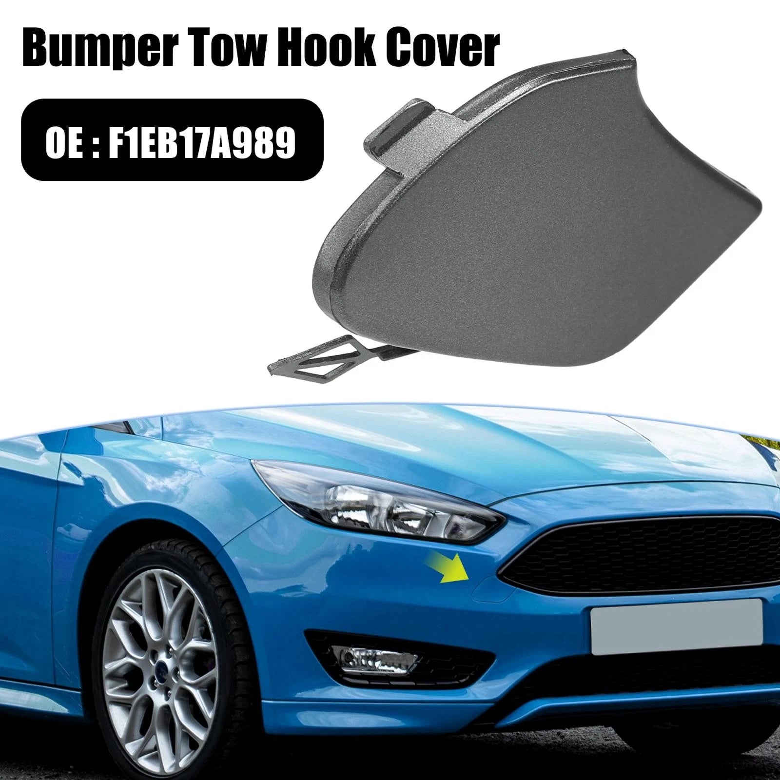 Front Bumper Tow Hook Eye Cover F1EB17A989 for Ford Focus MK3 (2014–2018)