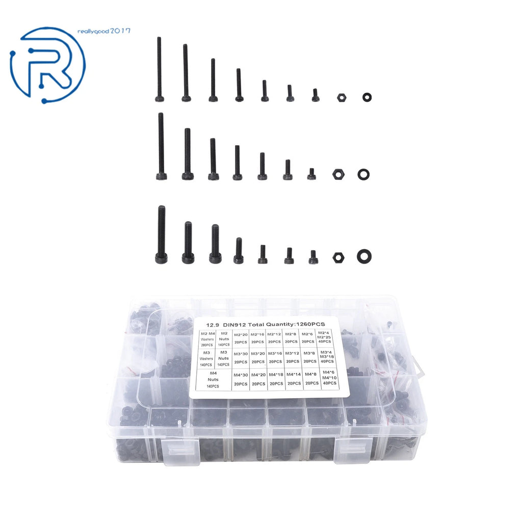 Set of 1260 M2/M3/M4 Screws for Automotive Applications