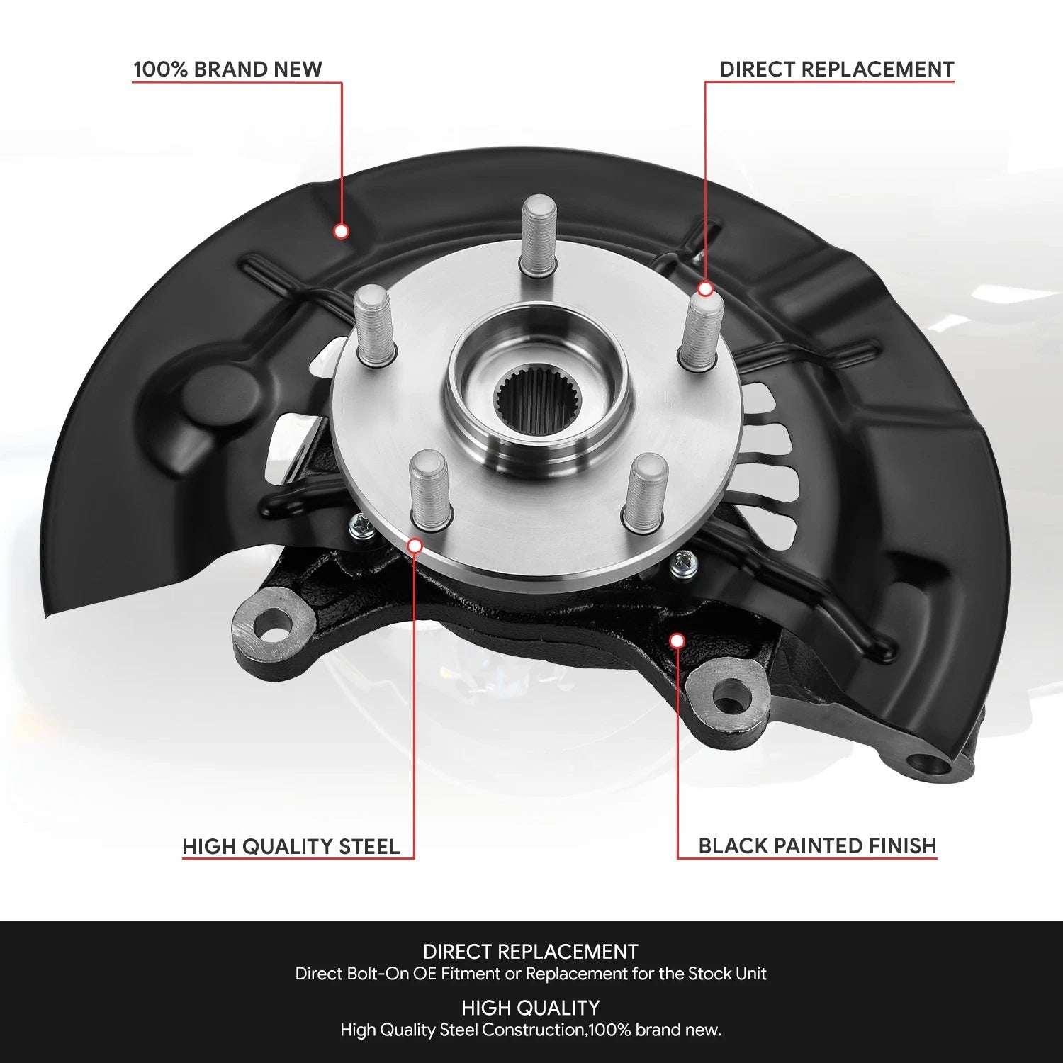 Front Right Loaded Wheel Bearing Knuckle Assembly for Toyota Camry (2012–2017)