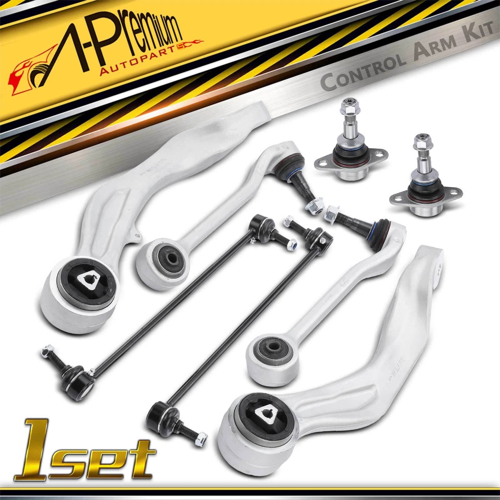 Set of 8 Front Control Arm Ball Joints Sway Bar Links for BMW E60 F10