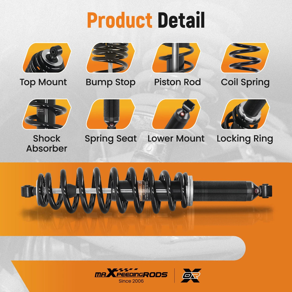 Set of 2 Rear Gas Shock Strut Absorbers for Polaris Ranger XP 1000 PS Crew (2019–2023)